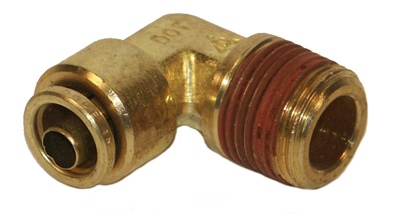 Brass Push In DOT Male Elbow 1/2" X 3/8"