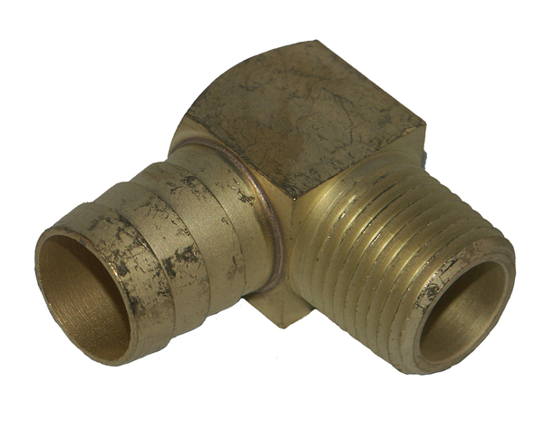 Brass Heater Hose 90 Deg Nipple 3/4" Hose ID 1/2" Pipe